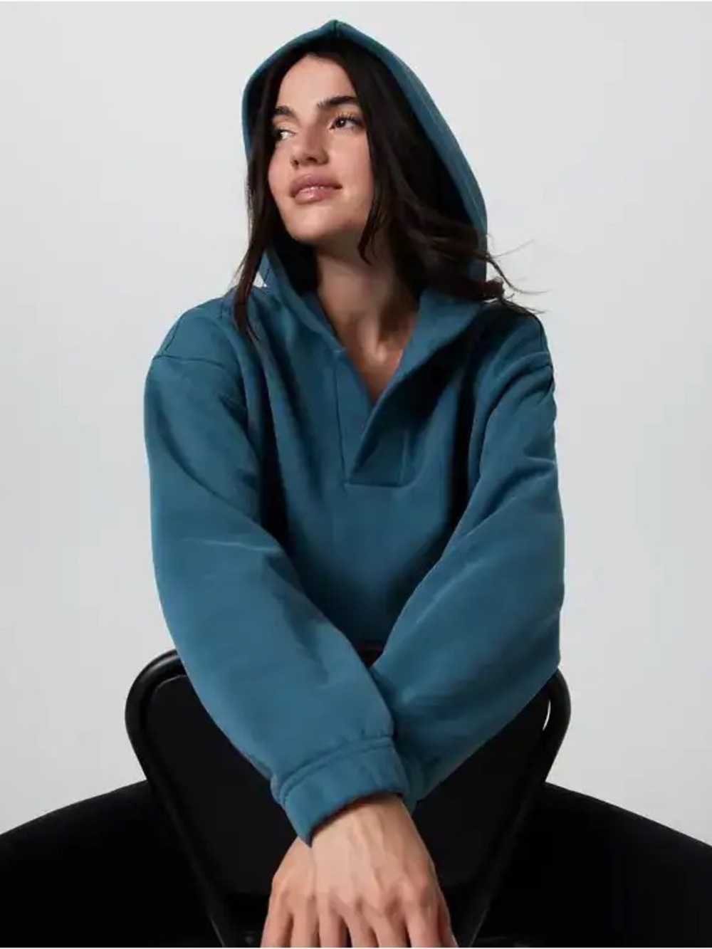 Vuori Restore Notch Hoodie Light Tidal Blue Cozy Pullover Sweatshirt